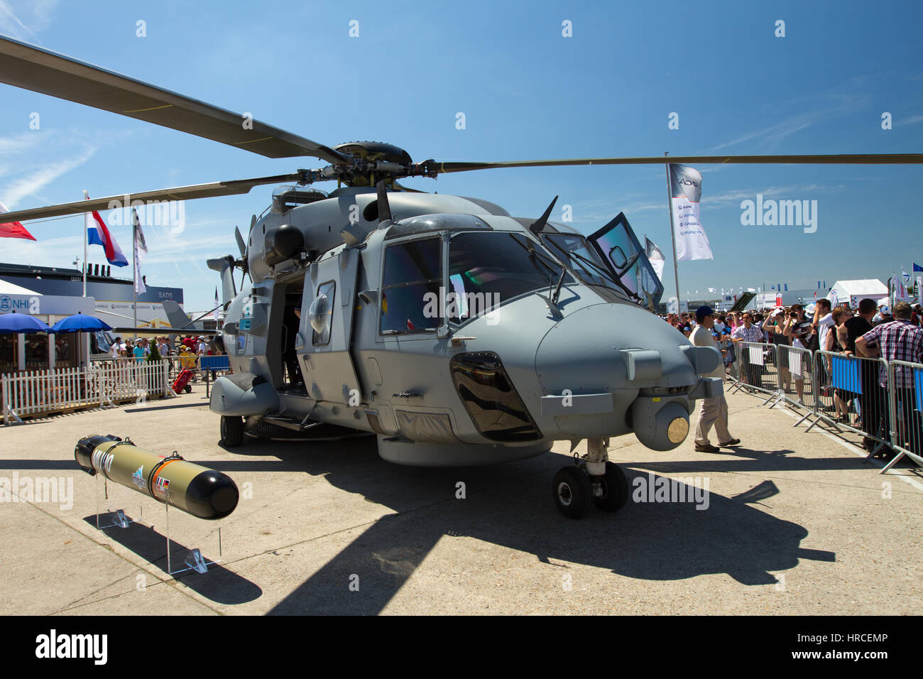 Hélicoptère de l'armée de l'air sur le sol comme pièce de Le Bourget air show à Paris Banque D'Images