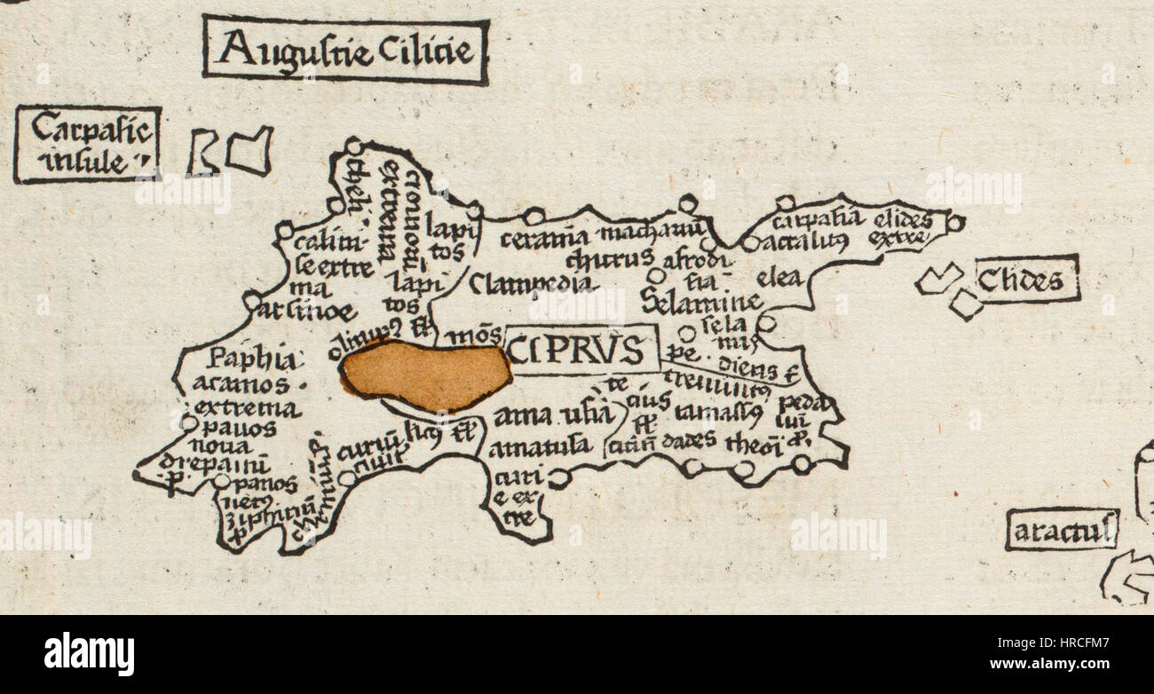 Ptolémée. CIPRVS. 1482 Banque D'Images