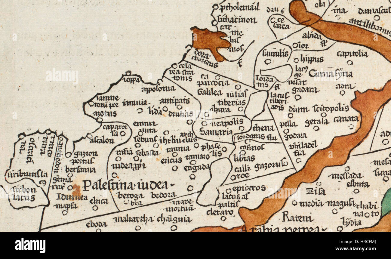 Ptolémée. Palestina-Iudea. 1482 Banque D'Images