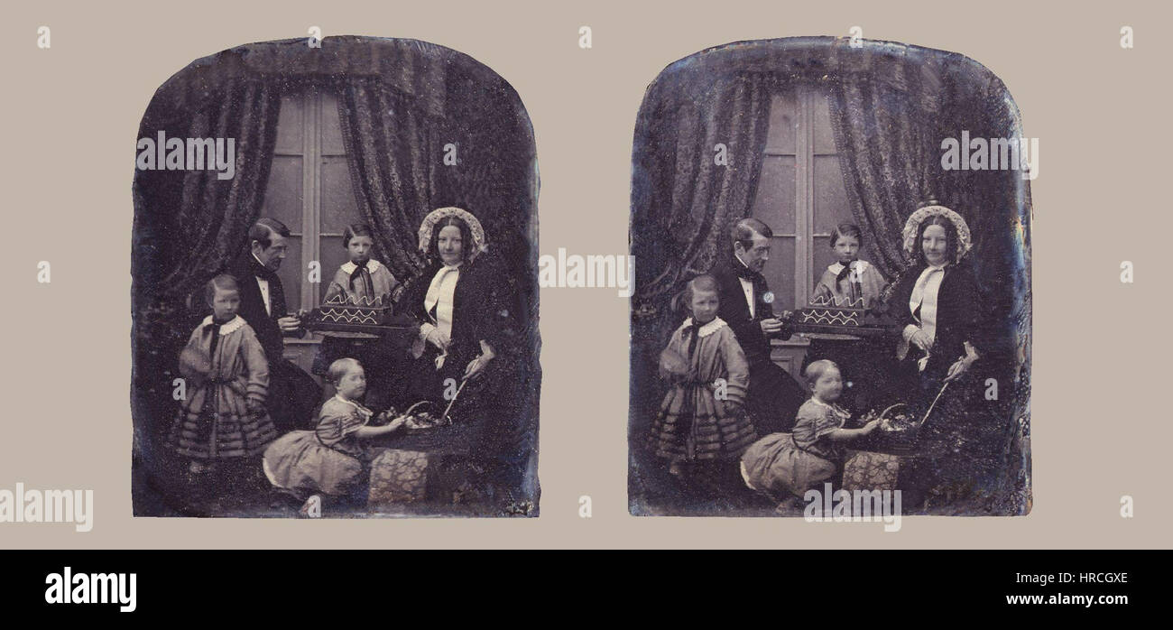 Sir Charles Wheatstone et sa famille par Antoine Claudet Banque D'Images