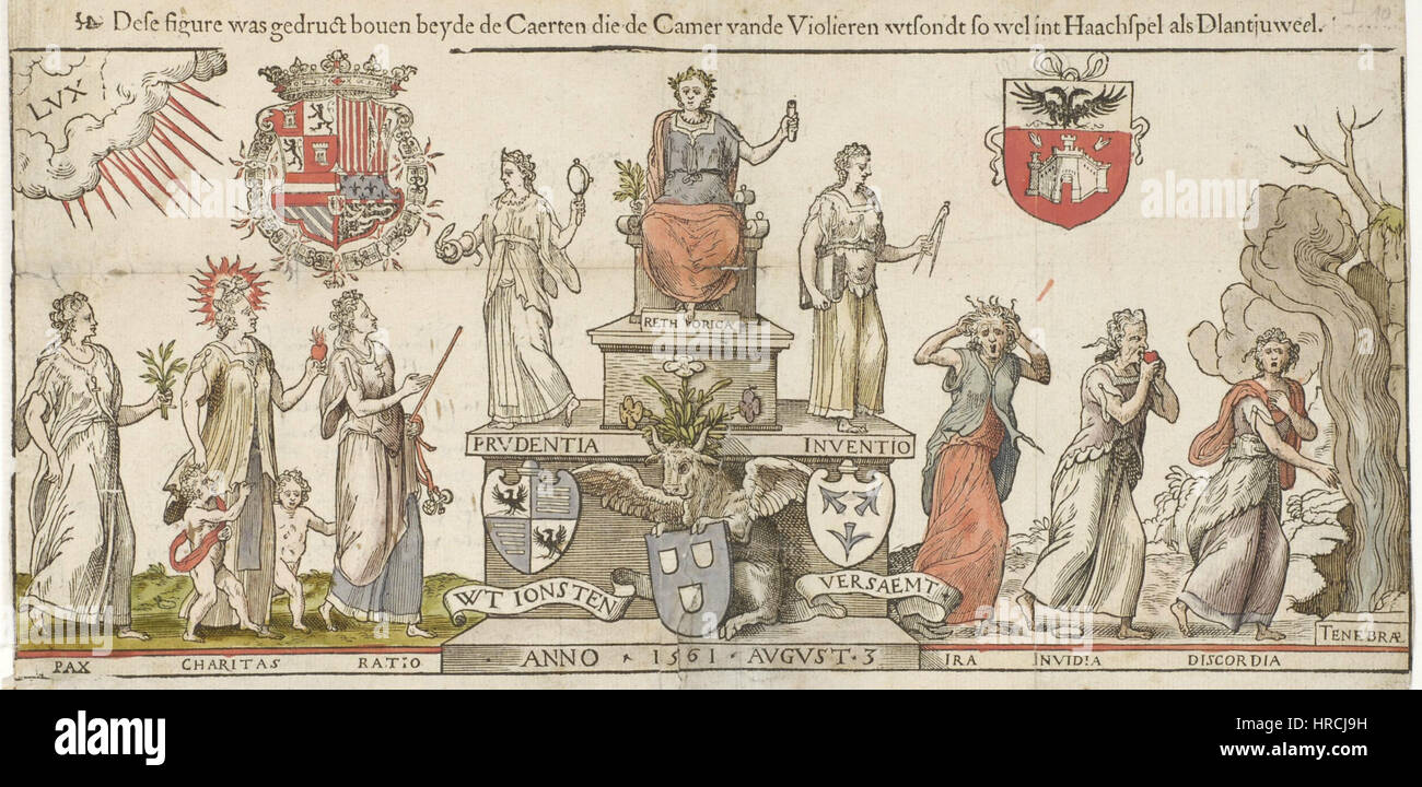 Rhétorique-intronisé-invitation-Anvers-landjuweel-1561 Banque D'Images