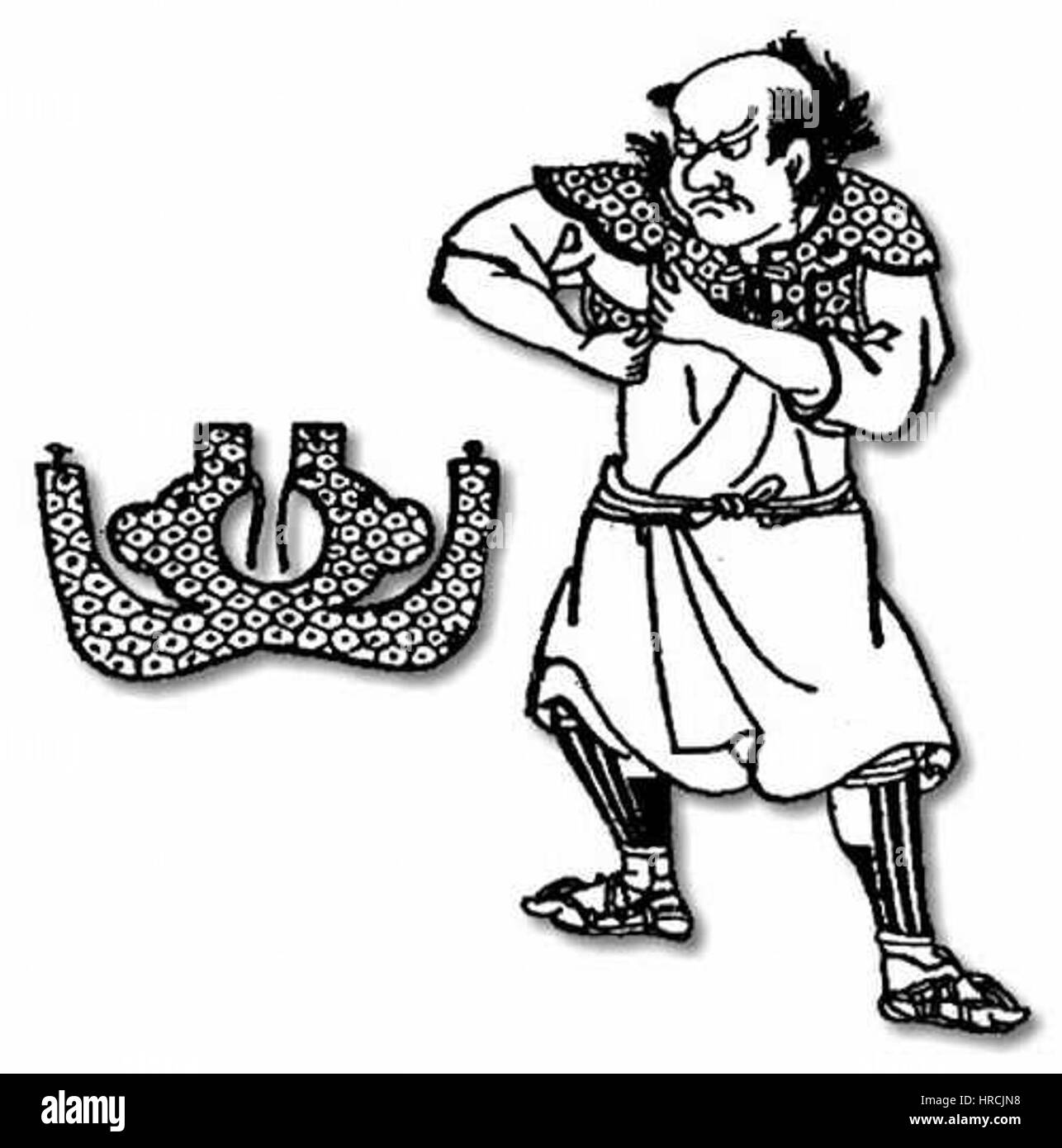 Le port d'un samouraï manju no wa Banque D'Images