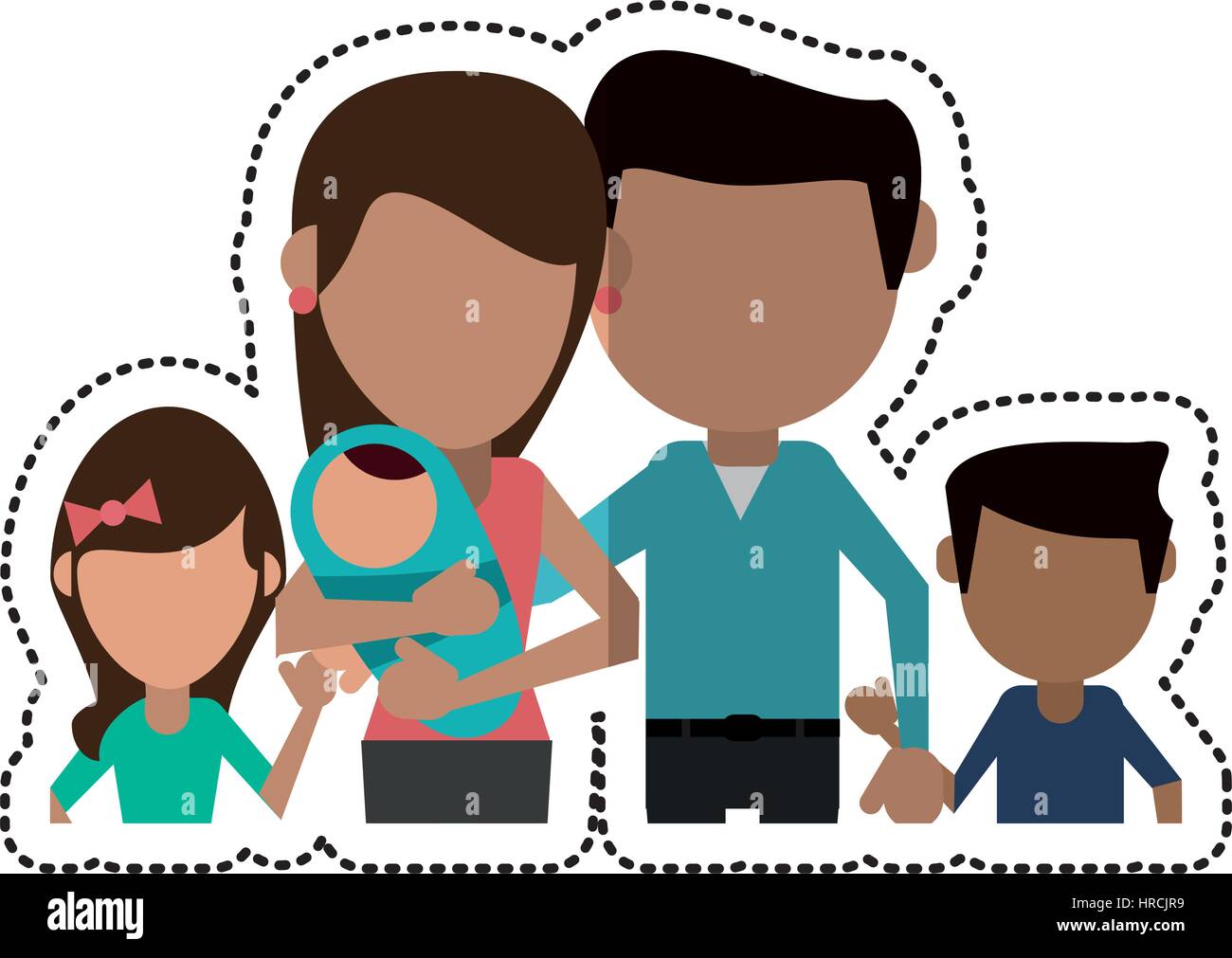 Les Parents De La Famille Dessin Anime Bebe Et Enfant Image Vectorielle Stock Alamy