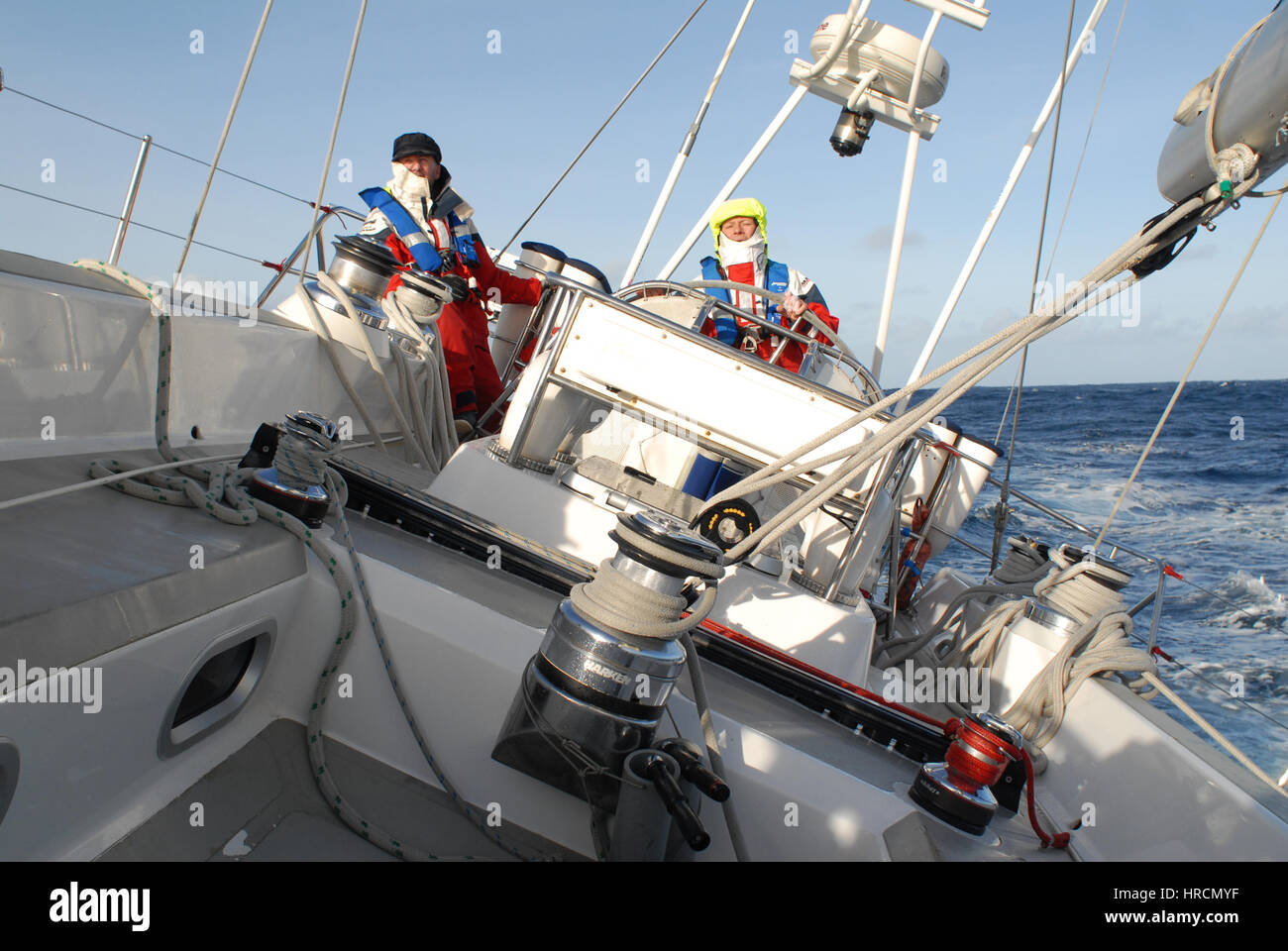 Ocean Racing Challenger Yacht, Golfe de Gascogne Banque D'Images