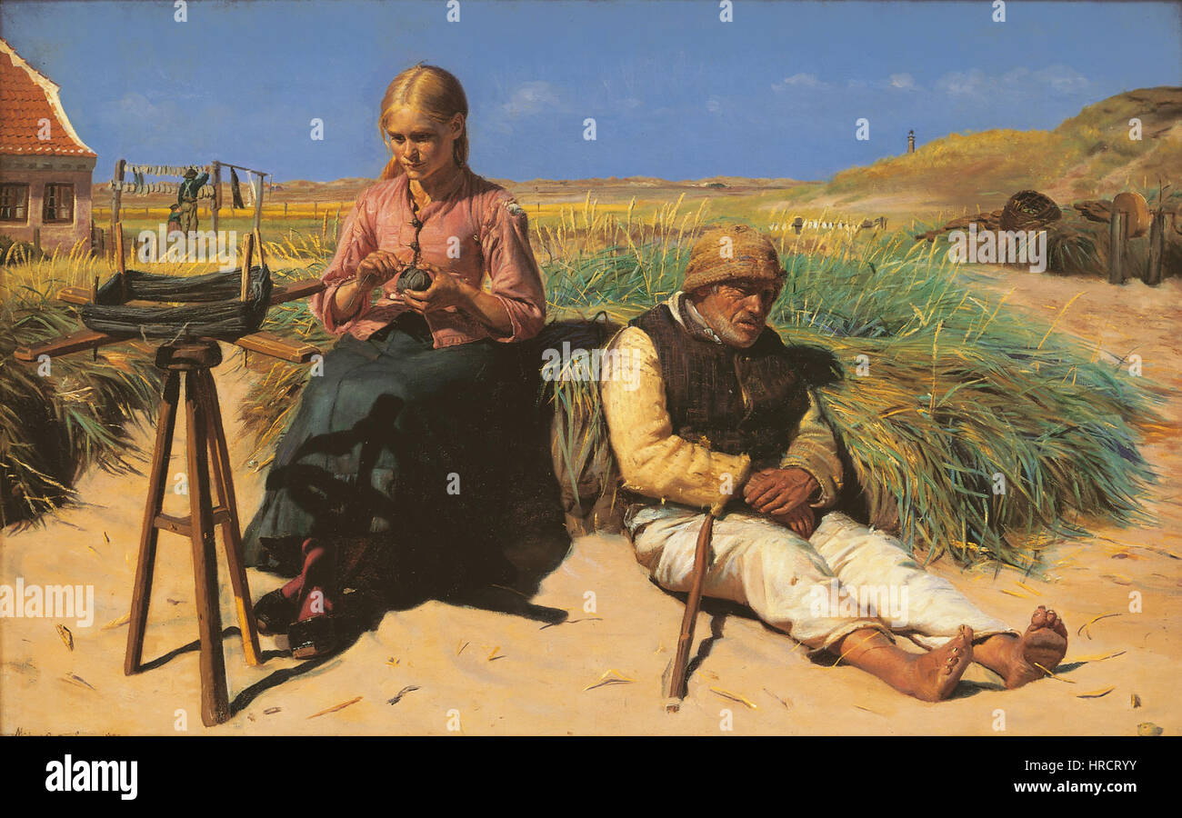 Je figurer et landskab (Michael Ancher) Banque D'Images