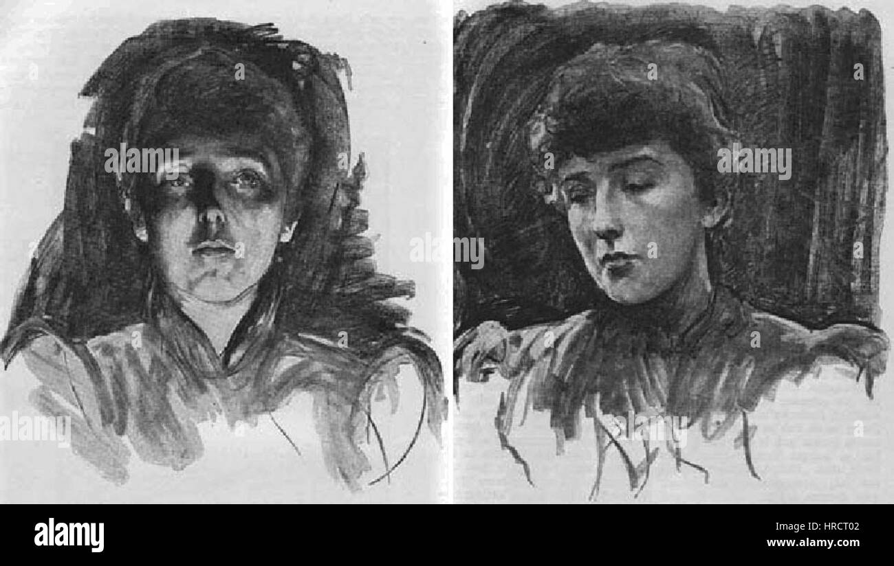 Une étude de Hubert von Herkomer axée sur l'éclairage de scène. L’œuvre démontre son approche de la capture de la lumière dans les décors théâtraux, en mettant l’accent sur ses effets dramatiques et son rôle dans la conception scénique. Banque D'Images