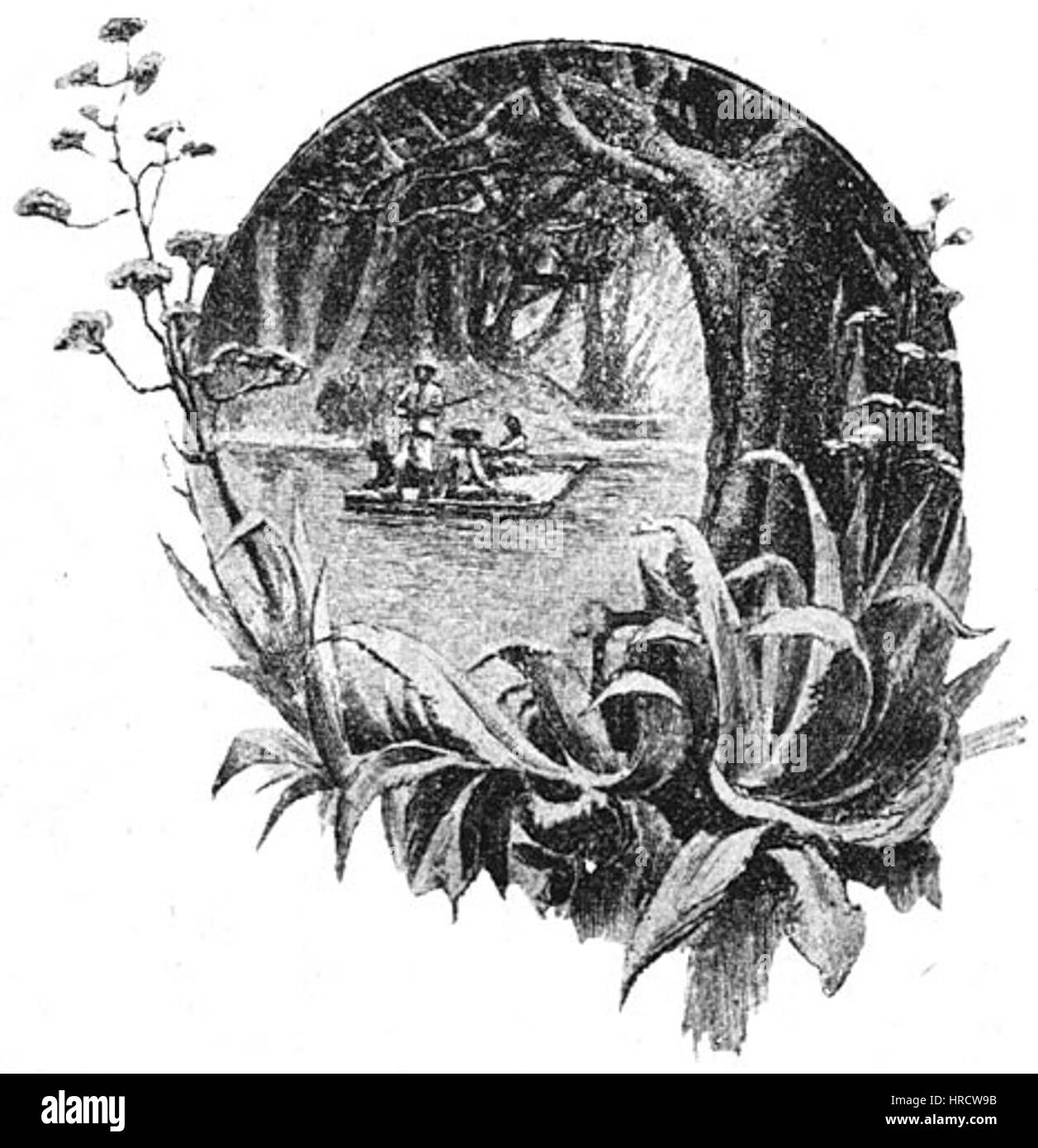 « Le village dans les arbres » de George Roux représente une vue pittoresque d’un village construit au sommet des arbres. La scène mélange une architecture imaginative avec un paysage naturel harmonieux, mettant l'accent sur un environnement paisible et idyllique. Banque D'Images