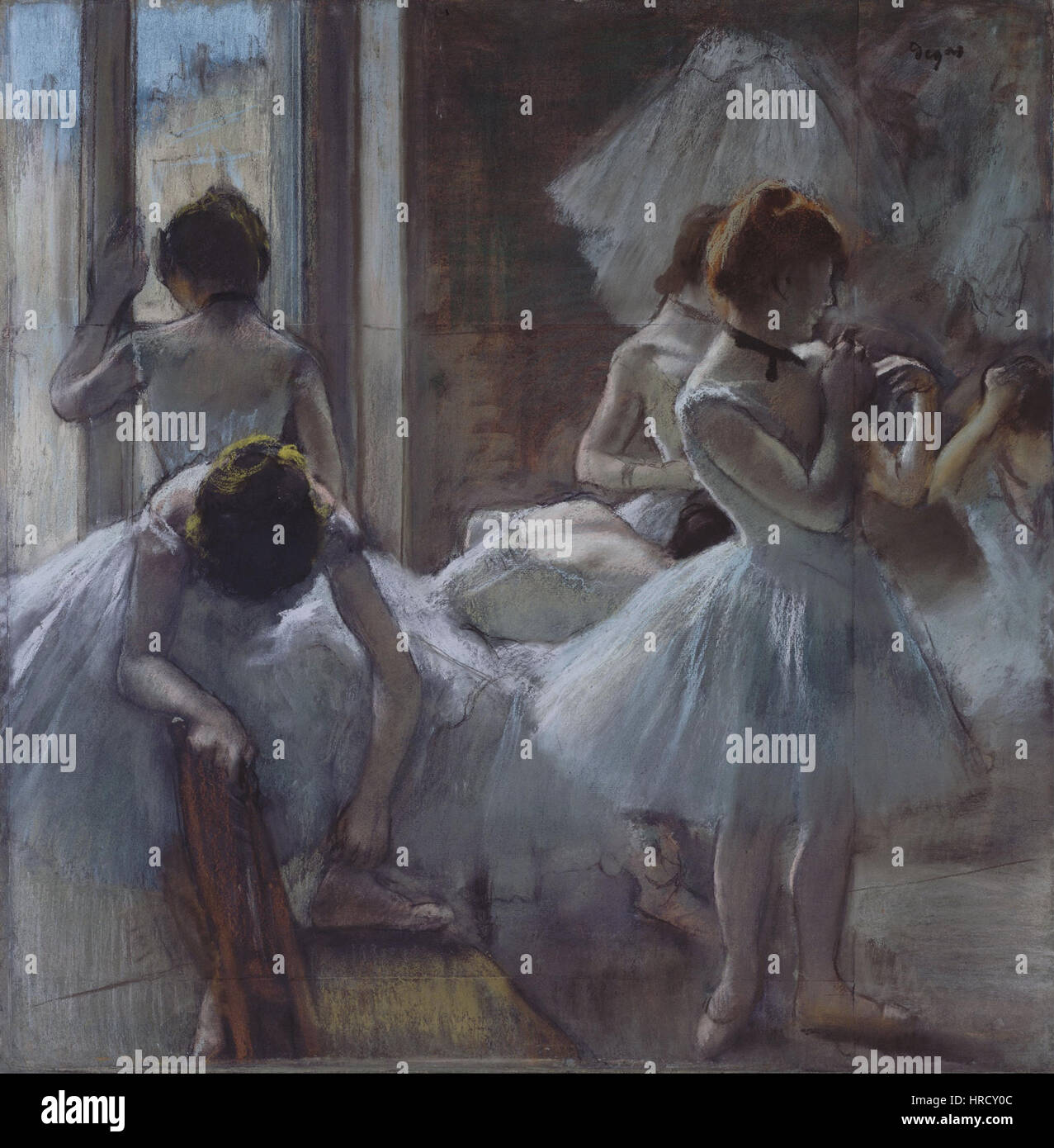 Les « danseurs » d'Edgar Degas capturent la grâce et le mouvement des danseurs de ballet dans leur environnement naturel. Degas est connu pour son utilisation novatrice de la lumière et du mouvement pour capturer l'élégance dynamique des danseurs, une caractéristique de son travail. Banque D'Images