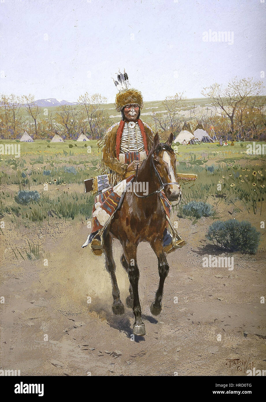 Henry F. Farny - Sioux Indian (1898) Banque D'Images