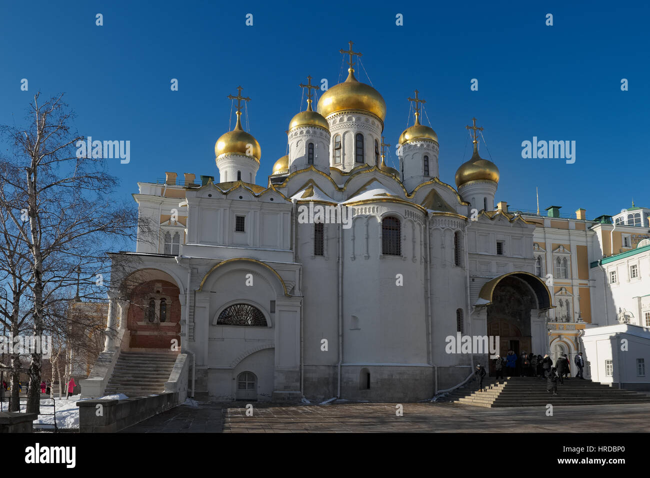 Kremlin de Moscou, Place de la cathédrale, vue de la cathédrale de l'Annonciation a été construit en 1484 - 1489 ans, l'objet de l'héritage culturel, monument Banque D'Images Kremlin de Moscou, Place de la cathédrale, vue de la cathédrale de l'Annonciation a été construit en 1484 - 1489 ans, l'objet de l'héritage culturel, monument Banque D'Images