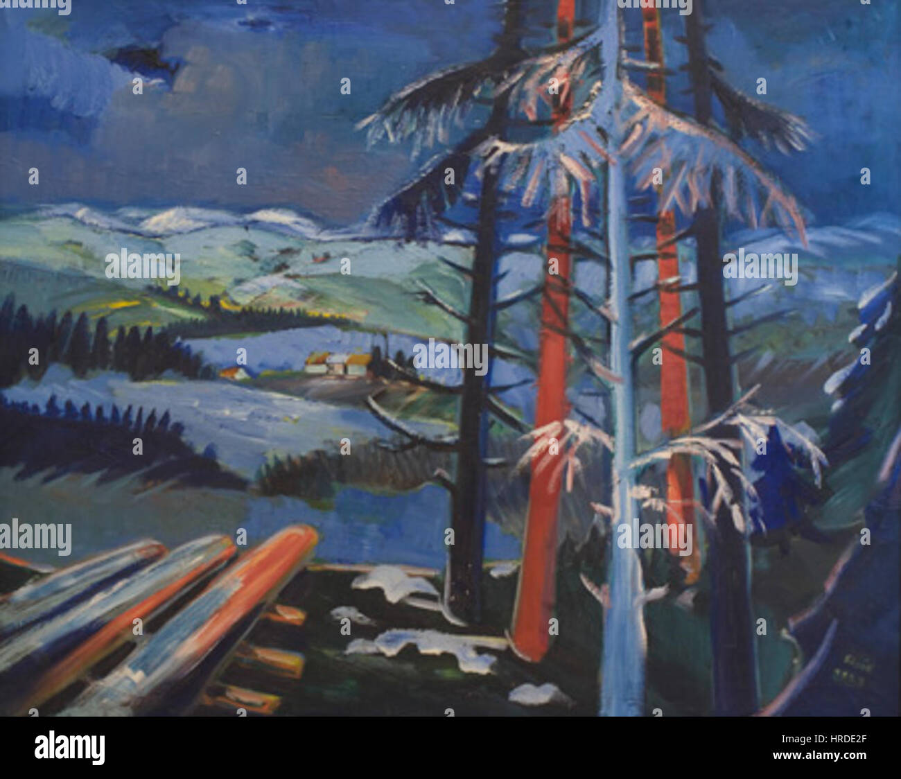 Waldemar Flaig 1932 Schwarzwaldlandschaft Banque D'Images