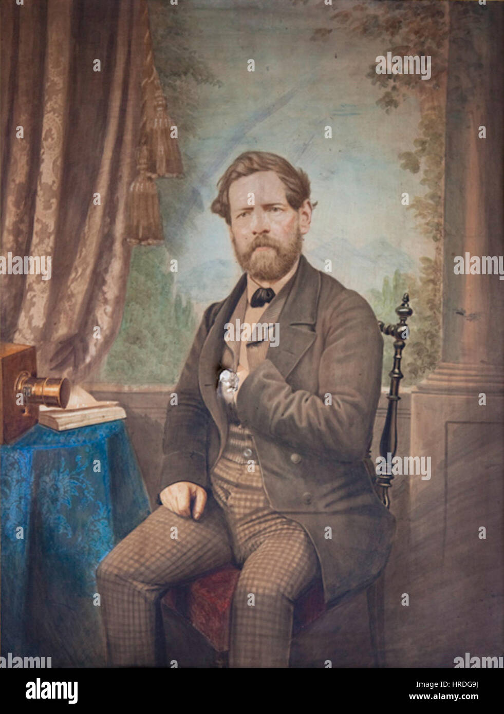 L’autoportrait de Carl Durheim reflète sa personnalité et son style artistique. L’œuvre capture l’artiste dans un moment d’auto-réflexion, en mettant l’accent sur les traits du visage, l’éclairage et les textures subtiles qui donnent vie à son personnage. Banque D'Images