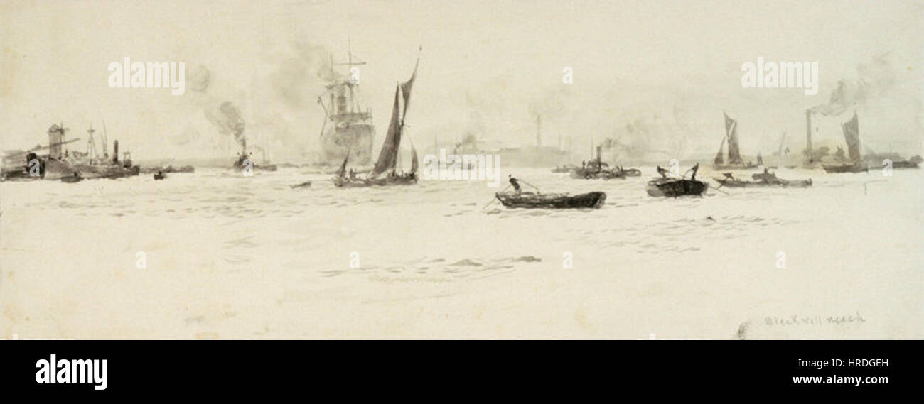 William Lionel Wyllie Atteindre Blackwall. Banque D'Images