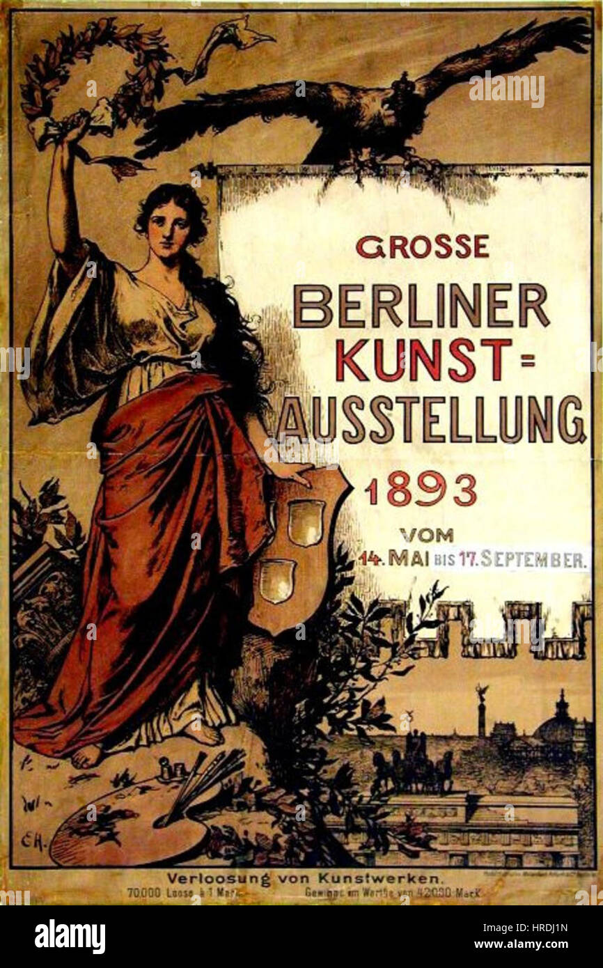 La Grosse Berliner Kunstausstellung Werbeplakat 1893 Banque D'Images