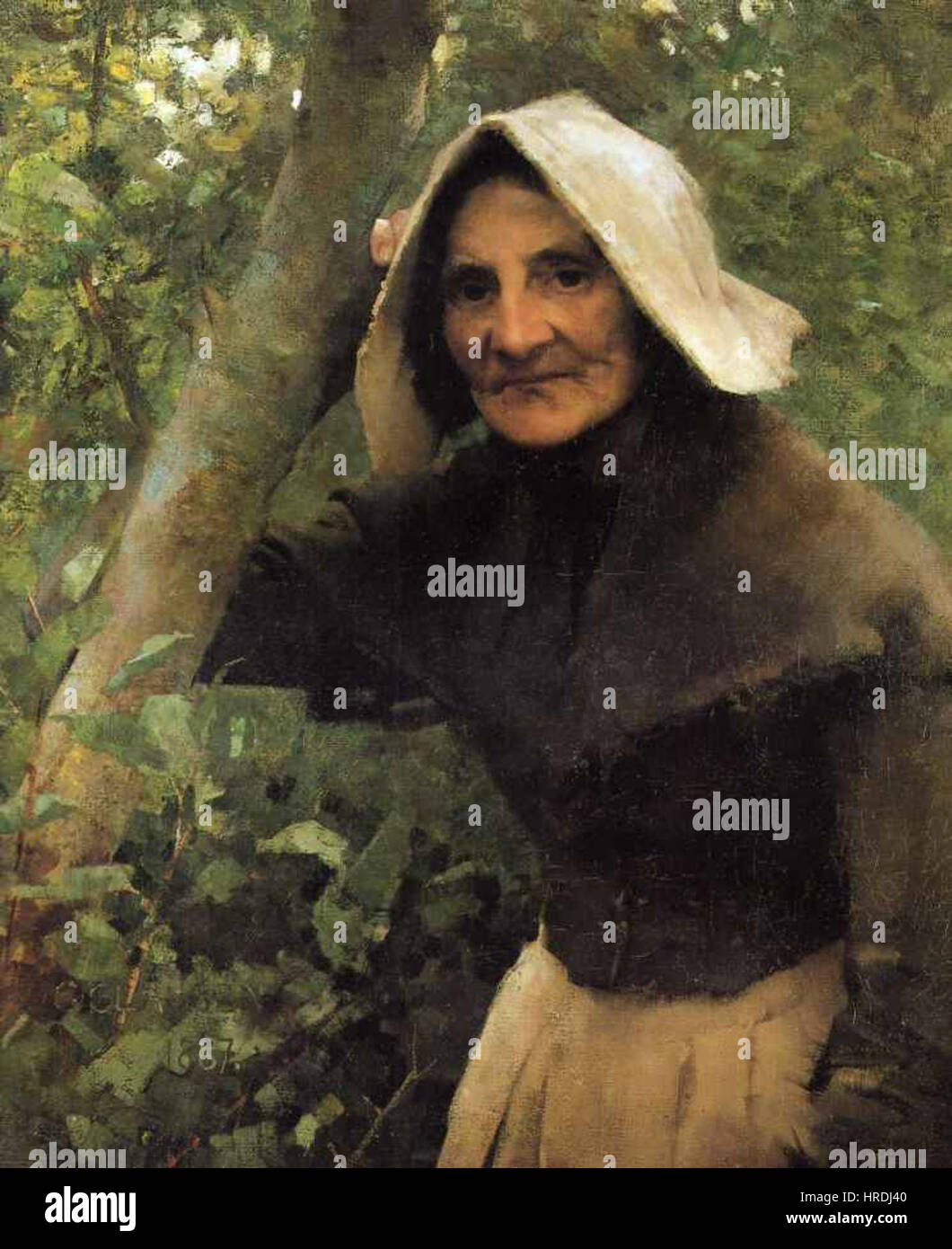 George Clausen - Vieille Femme Banque D'Images