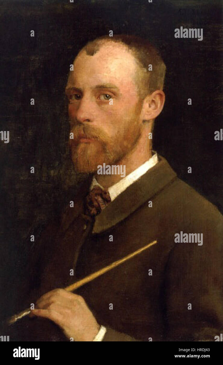 George Clausen - Autoportrait Banque D'Images