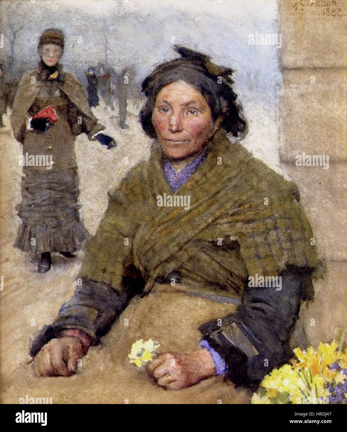 George Clausen, 1883 - Gipsy Florist Banque D'Images