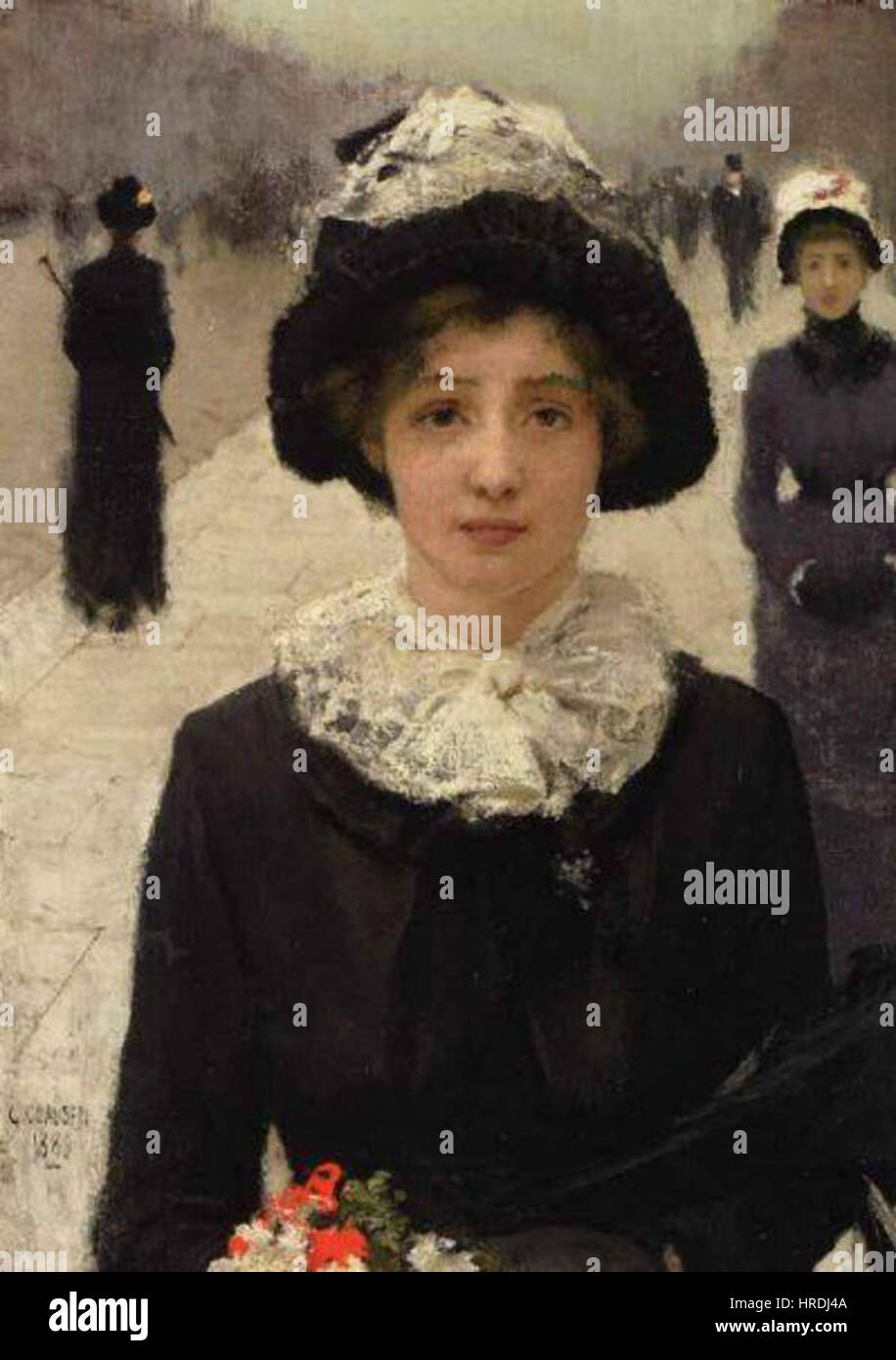 George Clausen, 1889 - Dans la rue Banque D'Images