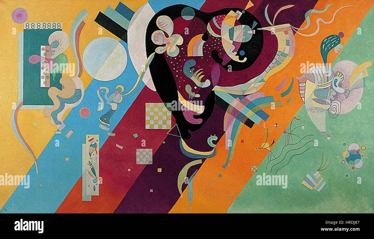 'Composition 9' de Vassily Kandinsky, créée en 1936, est une œuvre fondatrice de l'abstrait La peinture met en valeur l’exploration par Kandinsky des formes géométriques et des couleurs vives, soulignant l’impact émotionnel de l’art non représentatif et l’harmonie des formes et des couleurs. Banque D'Images 'Composition 9' de Vassily Kandinsky, créée en 1936, est une œuvre fondatrice de l'abstrait La peinture met en valeur l’exploration par Kandinsky des formes géométriques et des couleurs vives, soulignant l’impact émotionnel de l’art non représentatif et l’harmonie des formes et des couleurs. Banque D'Images