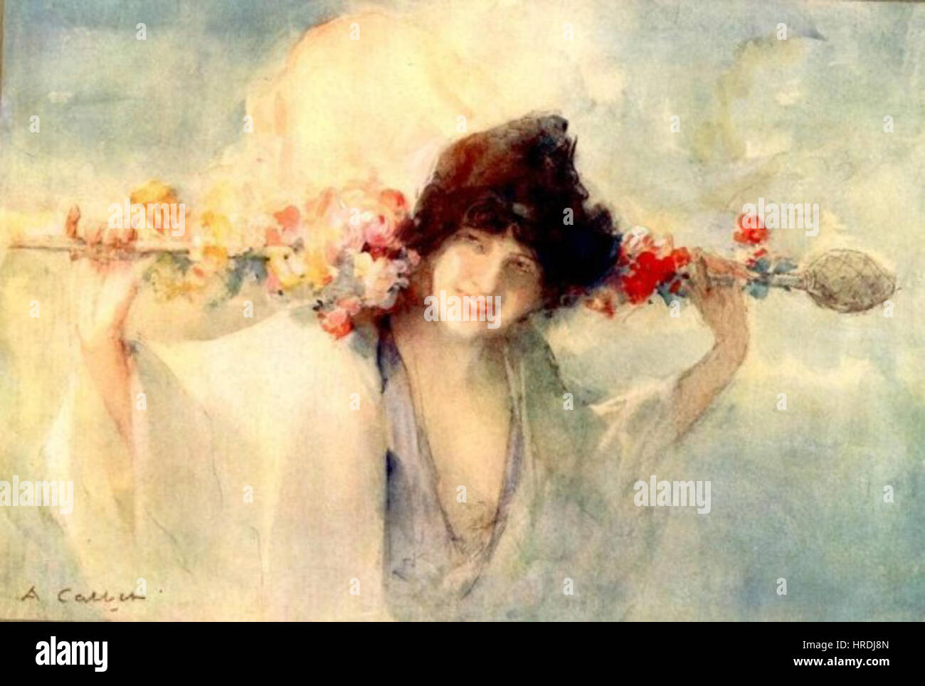 Antoine Calbet, actif au XIXe siècle, produit des œuvres mettant l'accent sur la peinture historique et de genre. Cette pièce particulière de 1171 est moins connue mais reflète probablement son style et ses préoccupations thématiques avec des sujets historiques. Banque D'Images