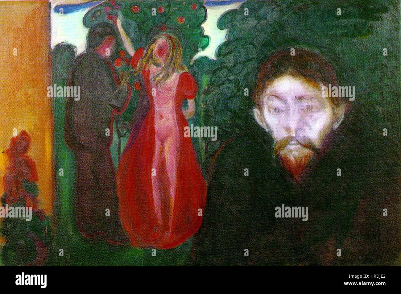 Edvard Munch, un peintre norvégien, a créé l'œuvre La Jalousie en 1895, une pièce en huile sur toile mesurant 67 x 100,5 cm. Banque D'Images