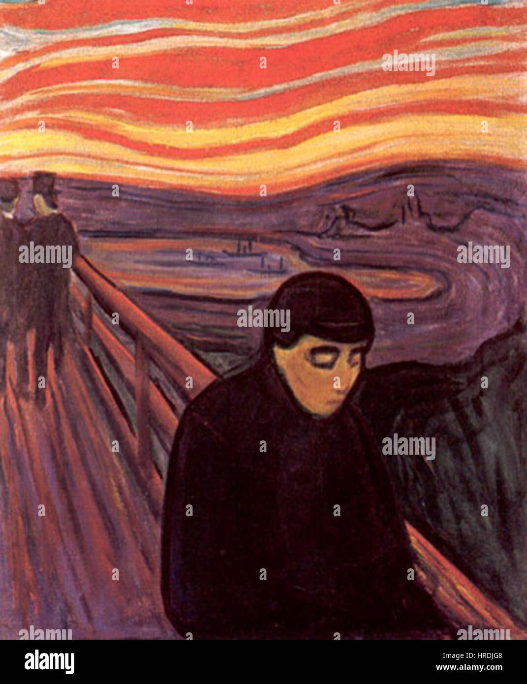 Désespoir, une peinture d'Edvard Munch, un artiste norvégien, créée en 1894, en huile sur toile. Banque D'Images