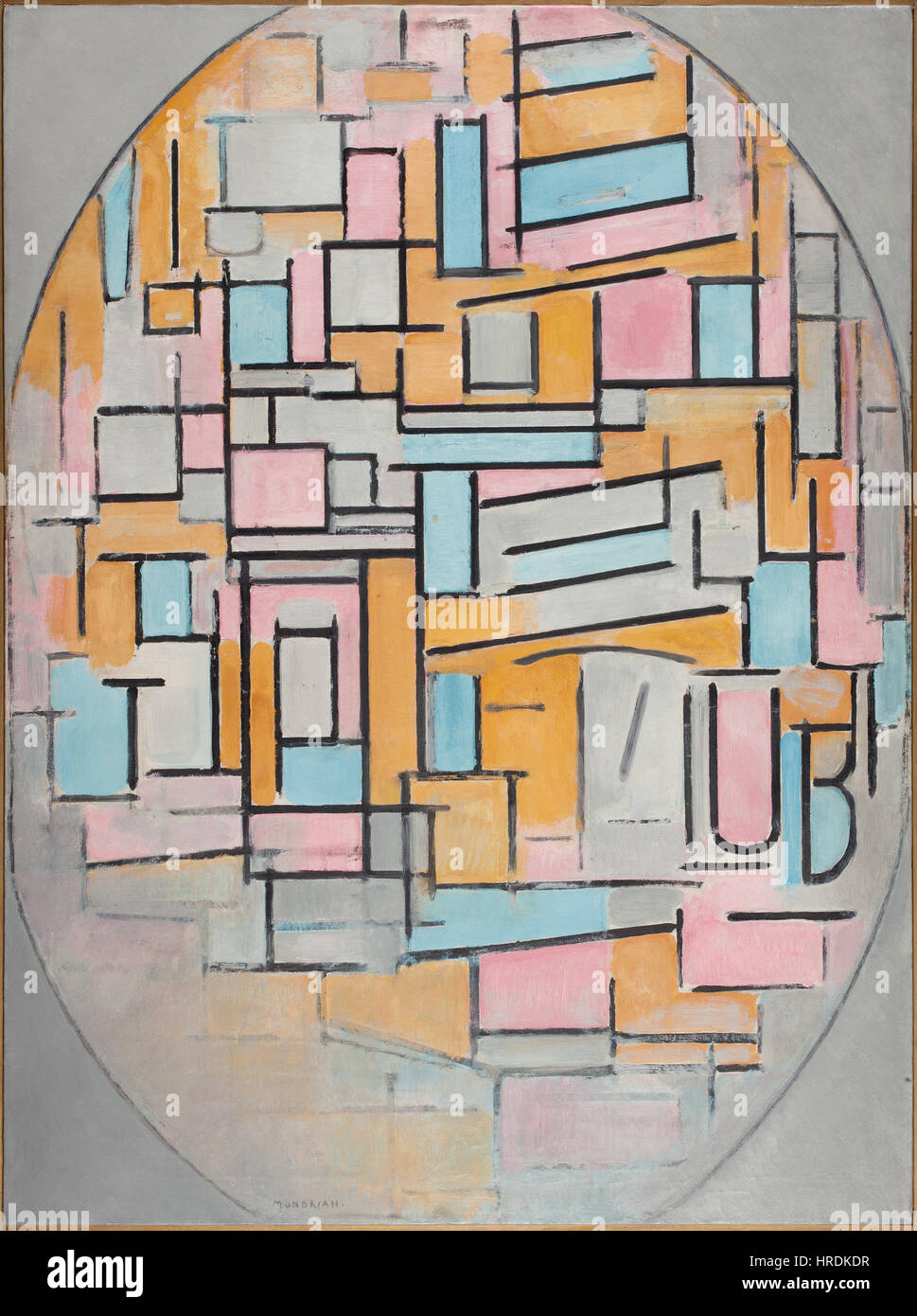 Dans kleurvlakken Compositie ovaal rencontré 2, 1914 Banque D'Images