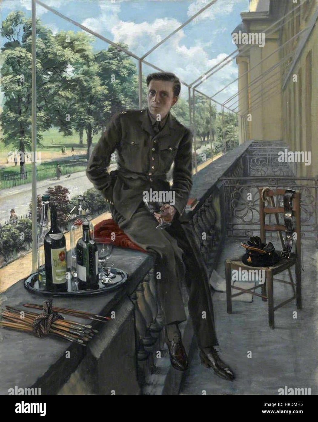 Rex Whistler - Autoportrait en Welsh Guards 1940 uniforme Banque D'Images