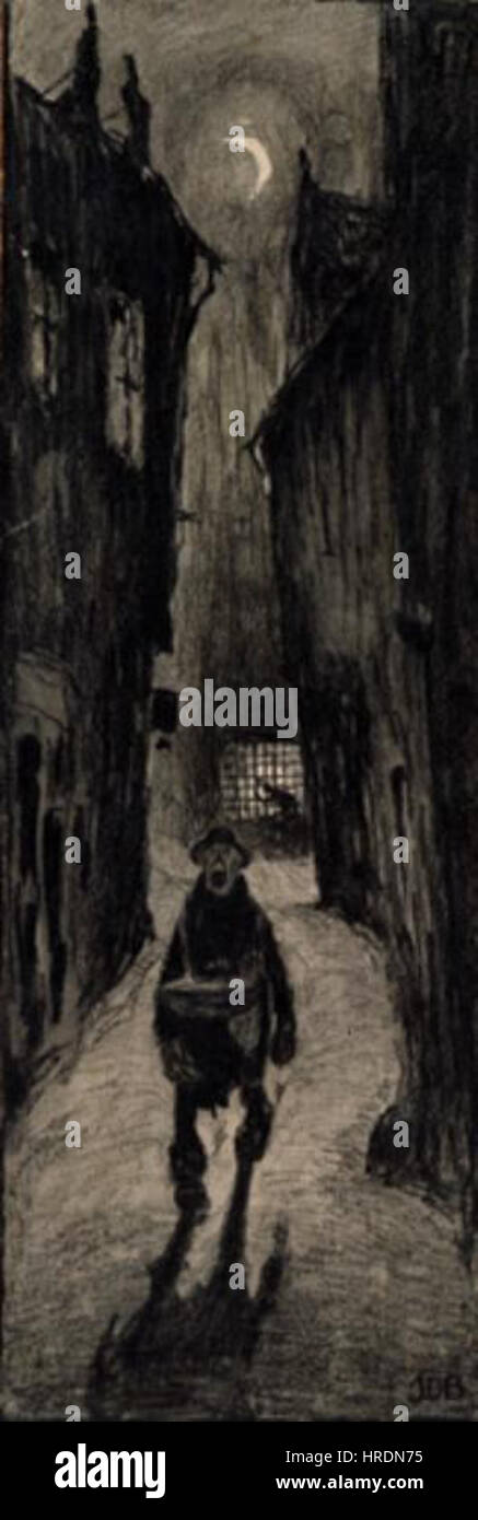 Jules De Bruycker - Illustration pour en ville morte par Franz Hellens Banque D'Images