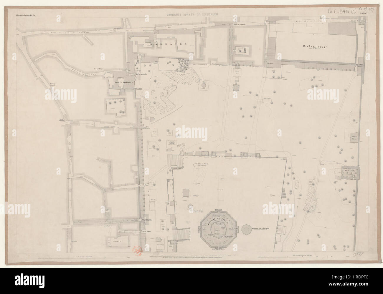 Charles William Wilson. L'Ordnance Survey de Jérusalem. 1865 Banque D'Images