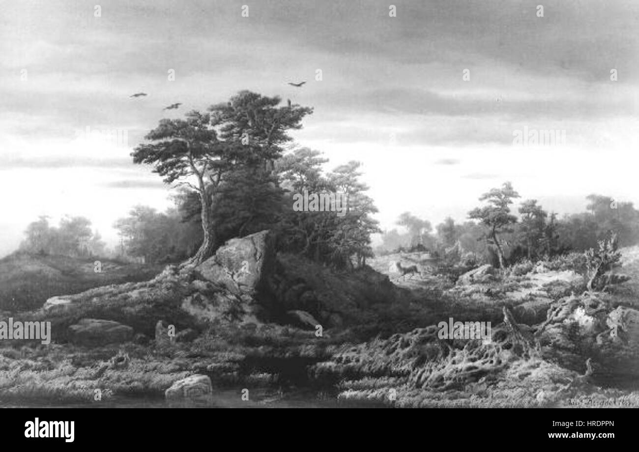 Adolf Kosarek était un artiste du XIXe siècle connu pour ses œuvres sur le paysage et le portrait. 'Stmivani' est l'une de ses pièces remarquables, montrant son habileté à capturer l'ambiance de la nature. Banque D'Images