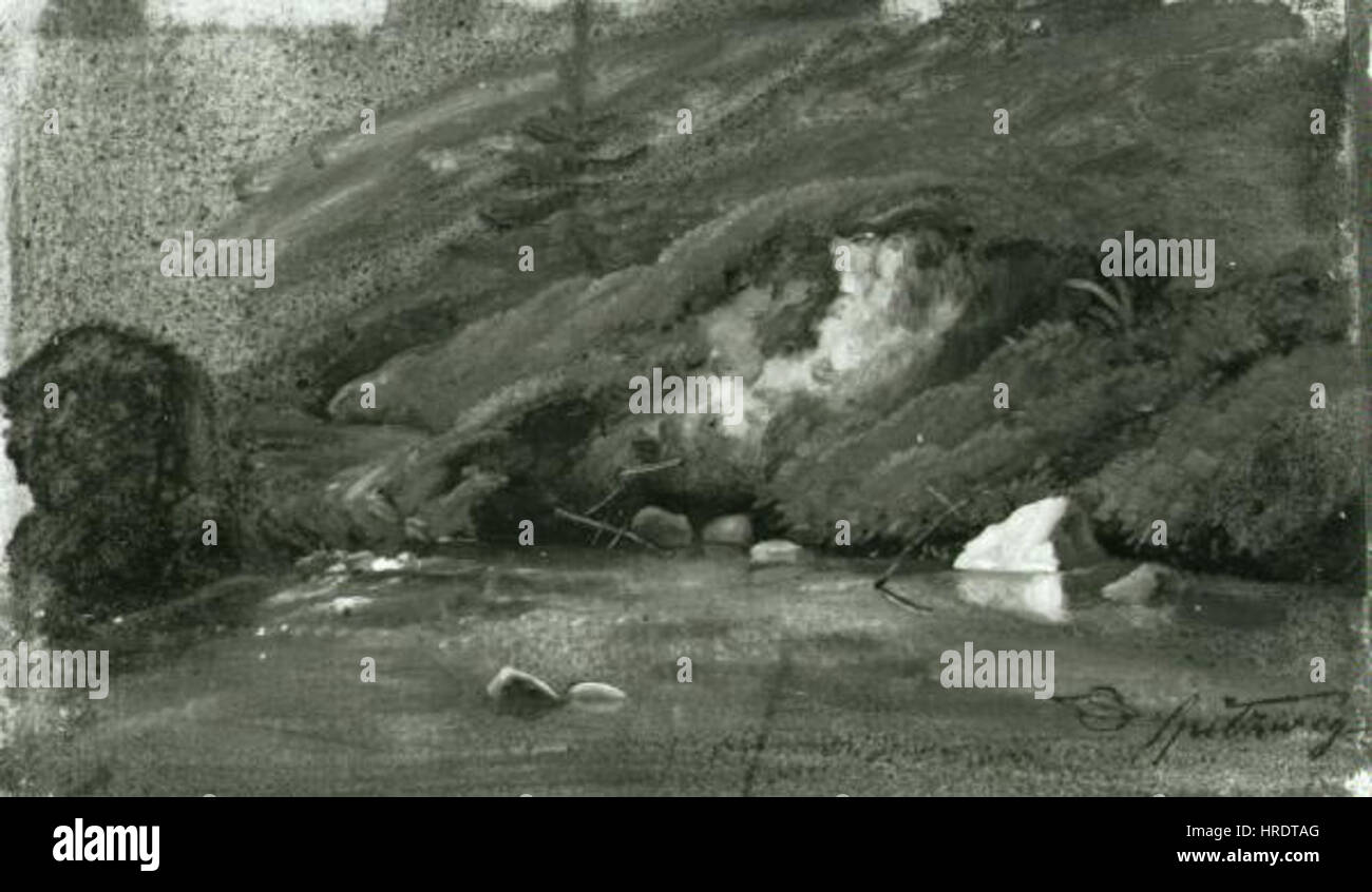 Carl Spitzweg 1808-1885 - Horsky potok Banque D'Images