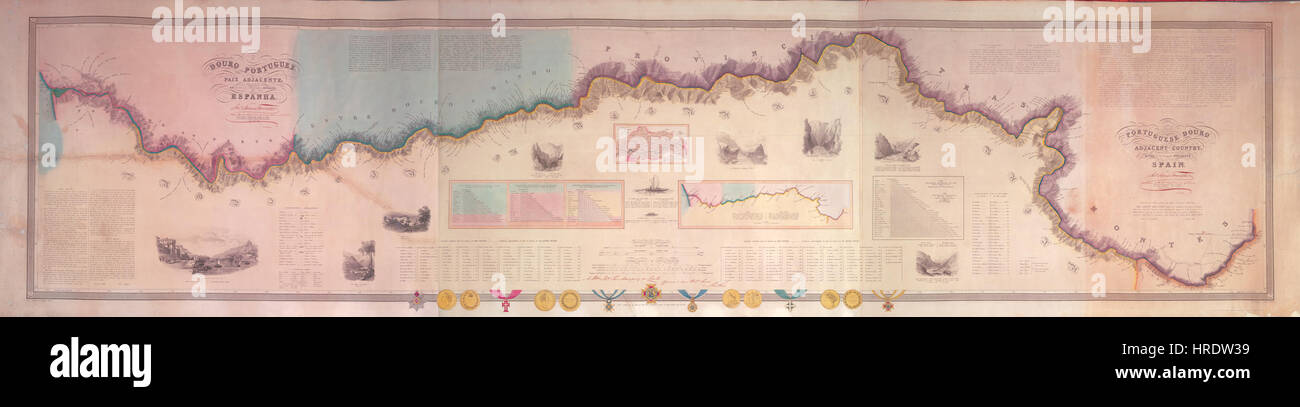 Carte de la rivière Douro Forrester Banque D'Images