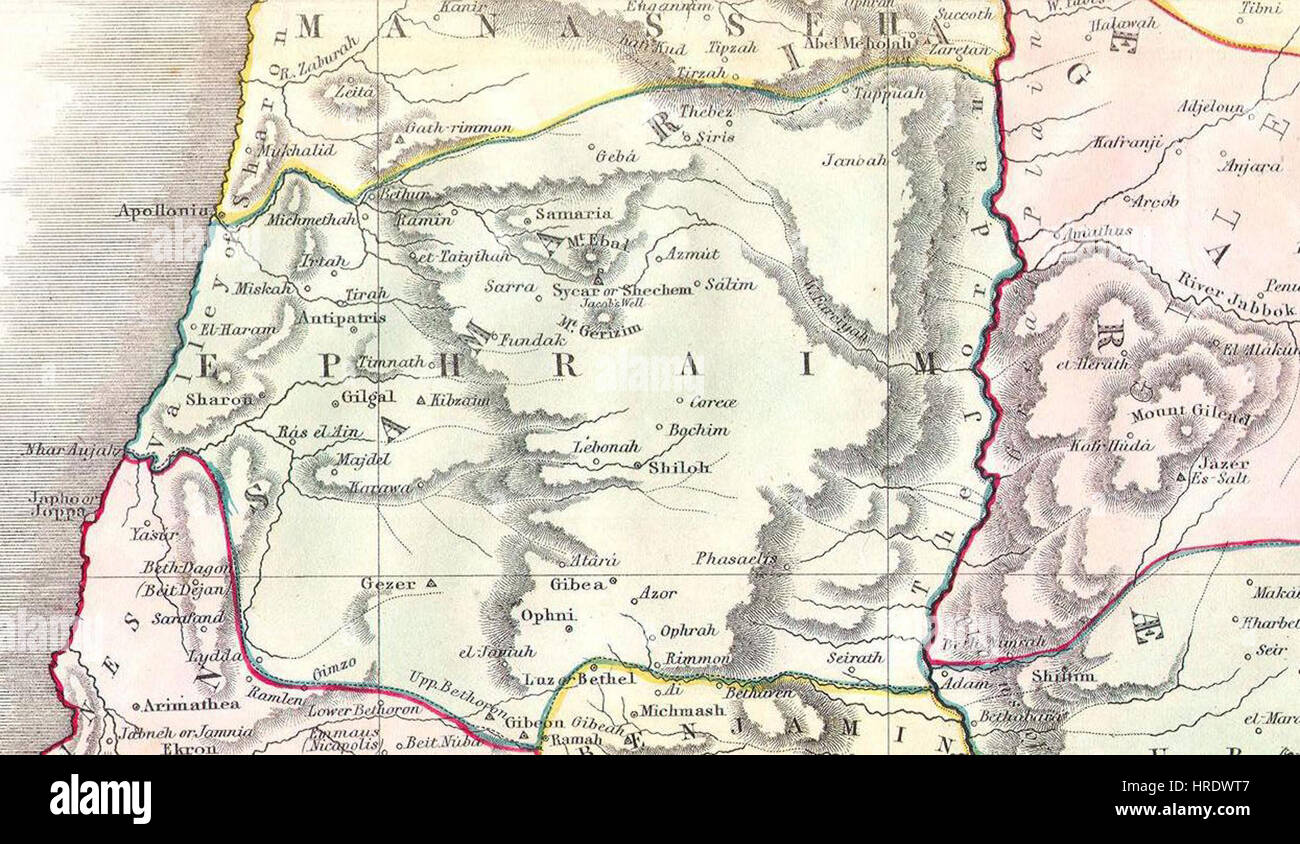 Éphraïm. 1852 Philip Site de Palestine - Israël - Terre Sainte - Geographicus - Palestine-philip-1852 Banque D'Images