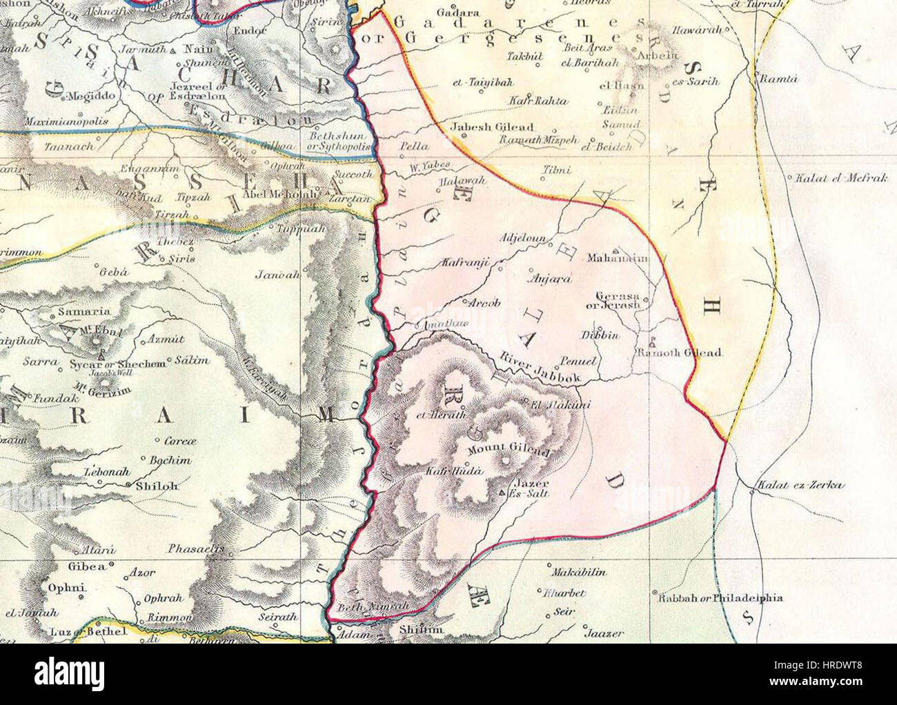 Gad. 1852 Philip Site de Palestine - Israël - Terre Sainte - Geographicus - Palestine-philip-1852 Banque D'Images