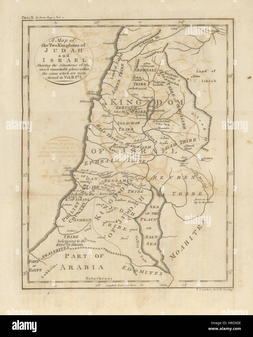 *An Historical Geography of the Old and New Testament* de Edward Wells, D.D., publié en 1809, fournit une analyse géographique complète des terres décrites dans la Bible. L’œuvre explore les décors anciens des histoires bibliques, offrant un aperçu historique et géographique du monde biblique. Banque D'Images