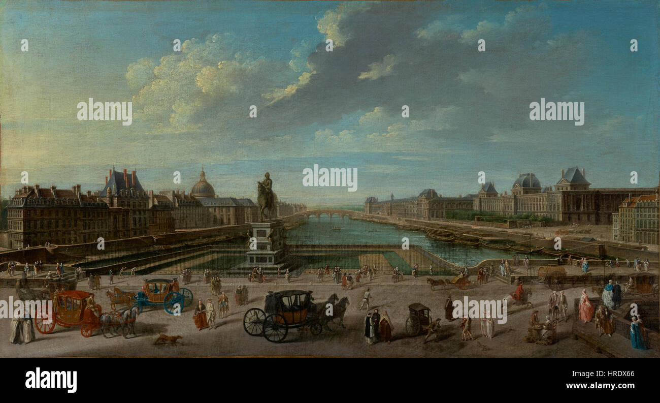 Jean-Baptiste Raguenet - Vue de Paris depuis le Pont Neuf - 71.PA.26 - J. Paul Getty Museum Banque D'Images