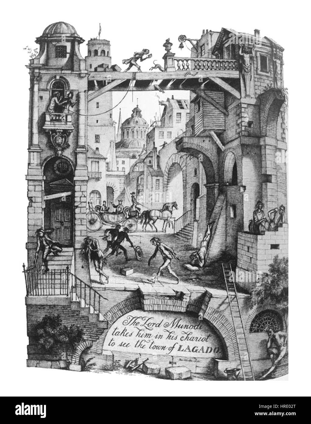 Rex Whistler - Les Voyages de Gulliver 1930 - Planche 1 Banque D'Images