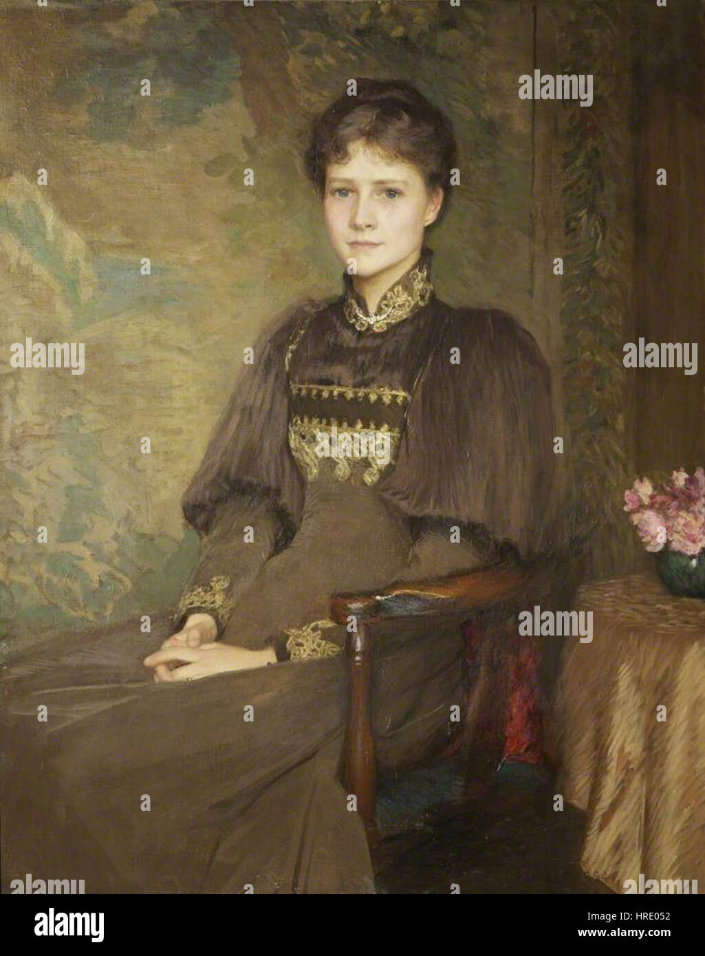 Le portrait de George Clausen de 1894, Lady Clwyd, MRS Herbert Roberts, capture la présence digne du sujet. La peinture montre sa maîtrise en décrivant à la fois le statut social et la personnalité de ses gardiens. Banque D'Images