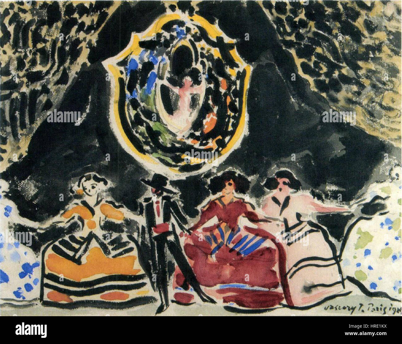 Scène 1929 Scène espagnol lohndrescherei ledermann  + schöni Banque D'Images