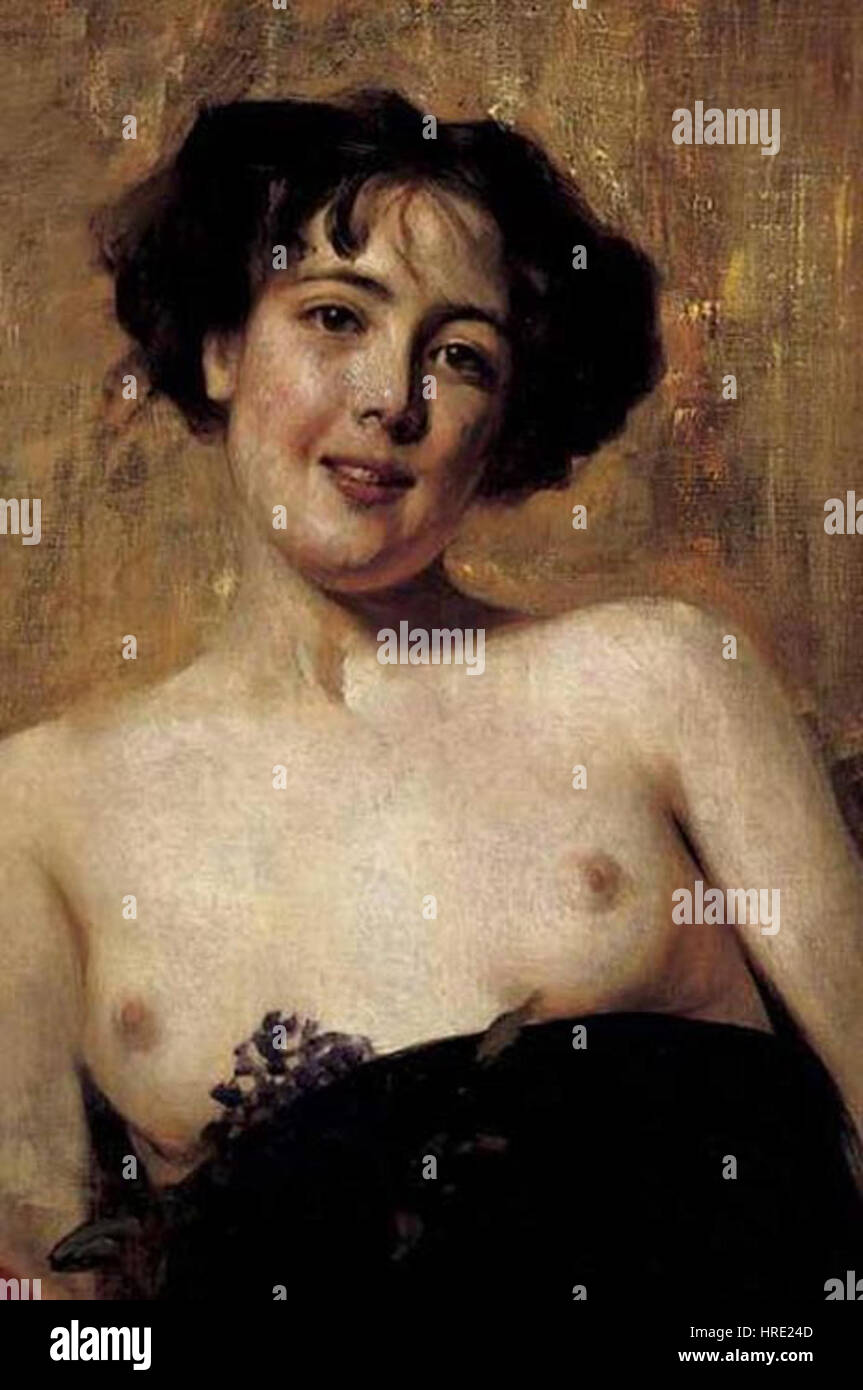 Una mujer joven de Cesare Tallone est le portrait d’une jeune femme, capturant la délicatesse et l’élégance de la jeunesse. La peinture met en valeur les compétences de Tallone dans le rendu de la lumière, des détails et de la texture dans des portraits réalistes. Banque D'Images