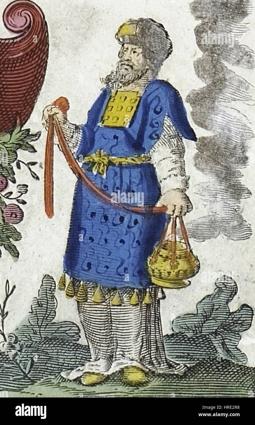 Les grands prêtres d'Israël. Willem Janszoon Blaeu et Joan Blaeu. Terra Sancta quae in sacris Terra Promissionis olim Palestina. 1648-1664 Banque D'Images