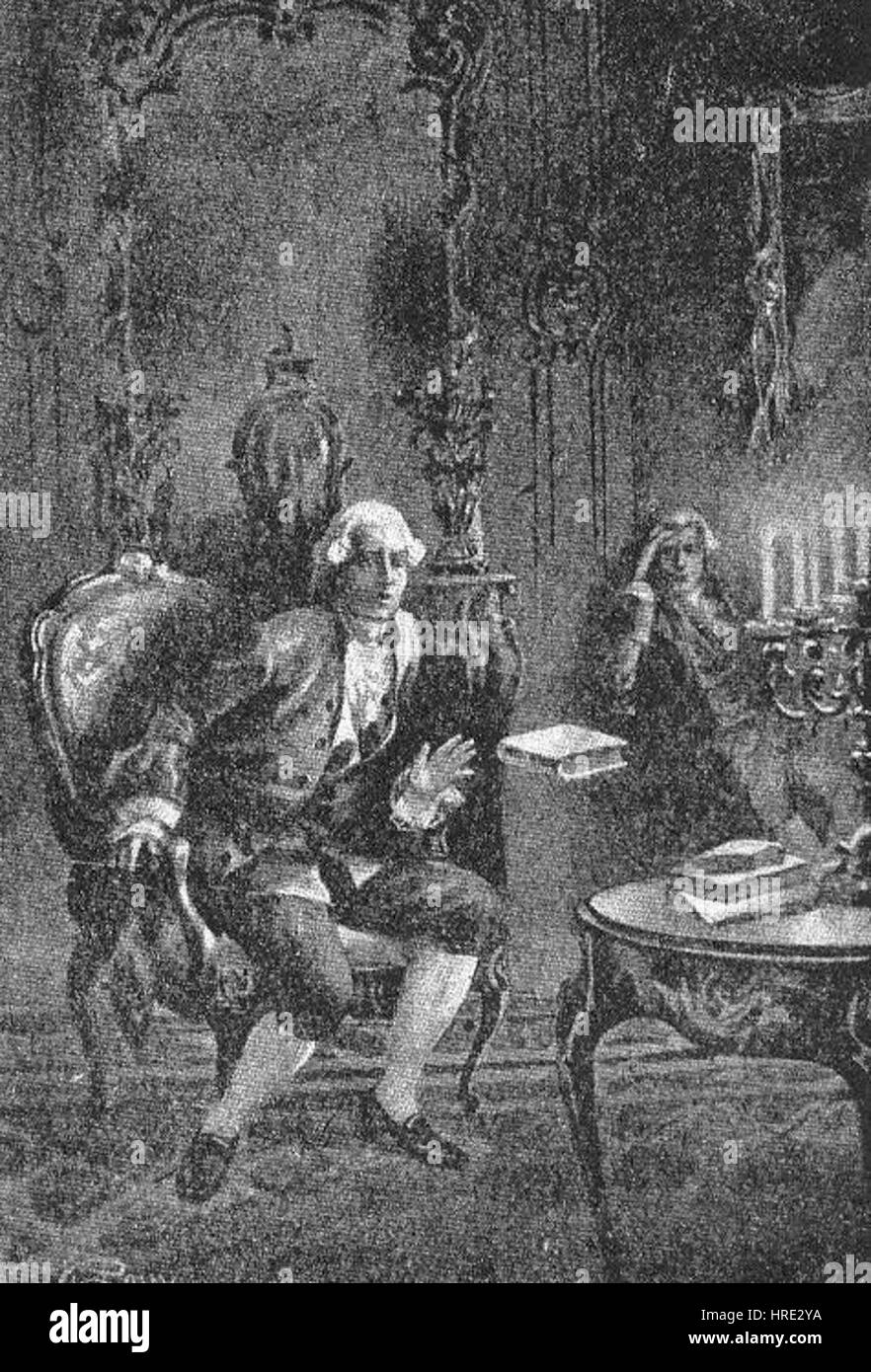 *Le secret de William Storitz* de George Roux est une illustration originale représentant des scènes clés de l'histoire. L'œuvre capture l'atmosphère mystérieuse et les détails complexes du récit de Roux, plongeant le spectateur dans le drame qui se déroule. Banque D'Images