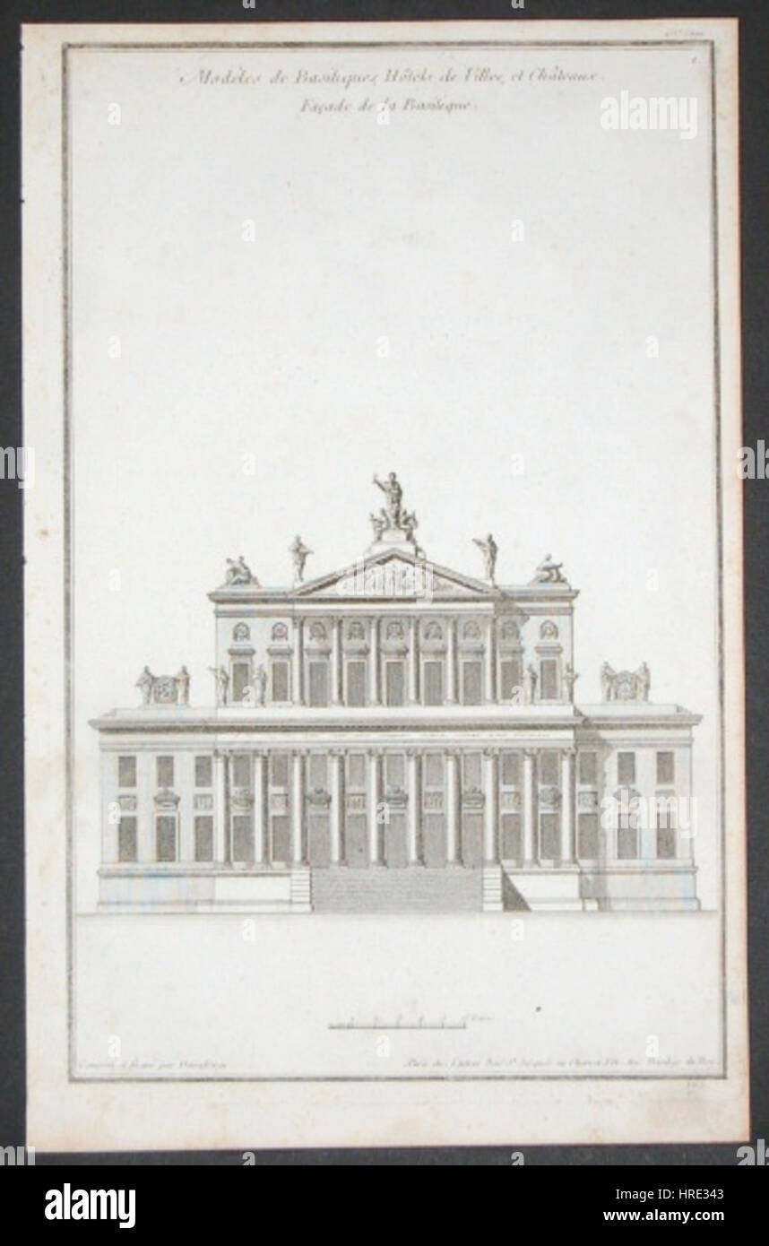 Plan d'élévation et basilique par Neufforge Banque D'Images