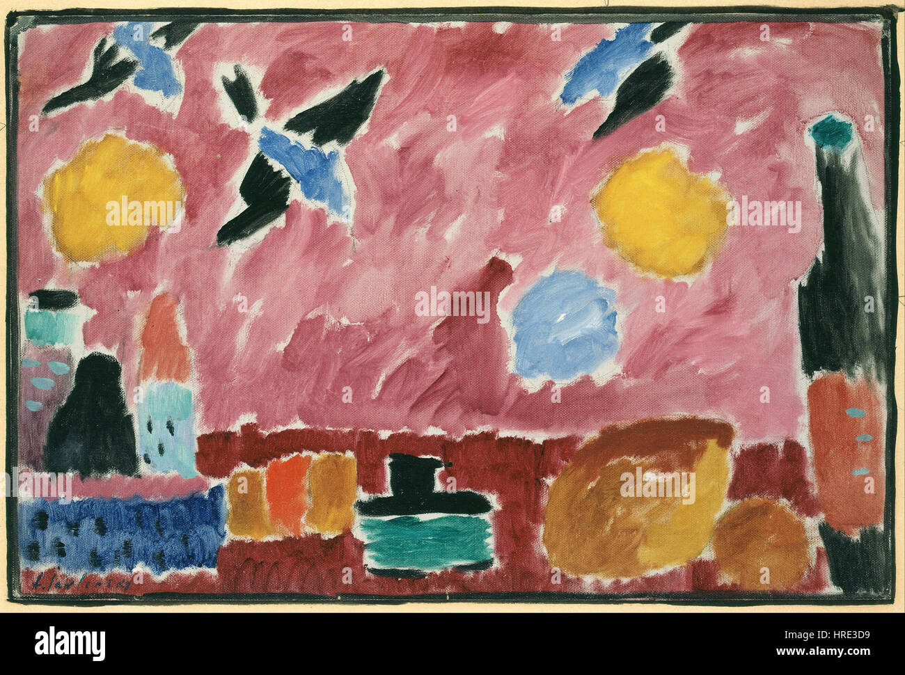 Alexei Jawlensky avec Swallow-Patterned - Rouge Papier peint, 1915 - Google Art Project Banque D'Images