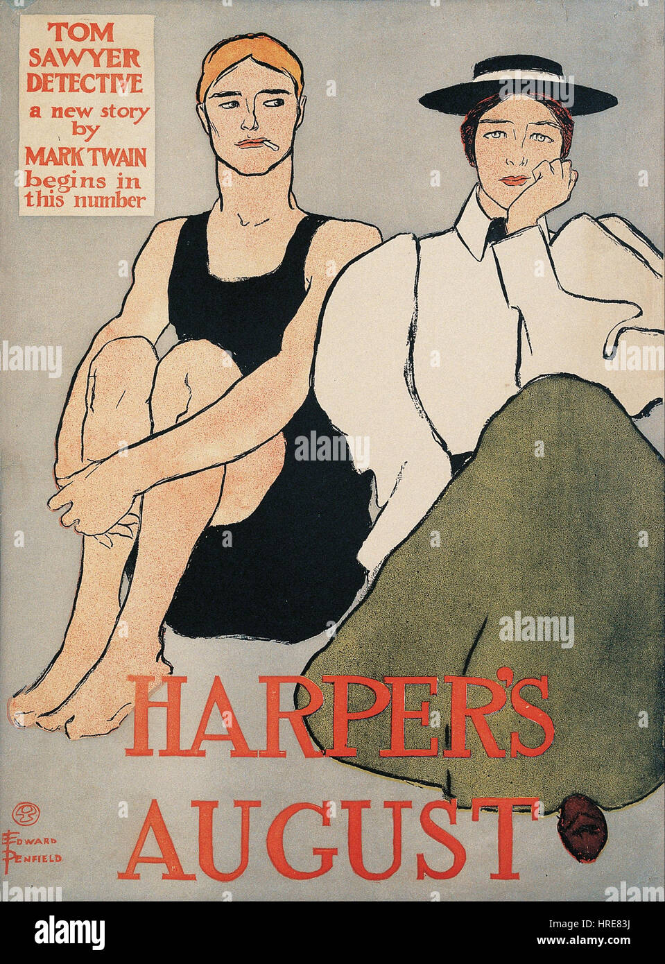 Edward Penfield - Harper's d'août. Tom Sawyer Détective privé - Google Art Project Banque D'Images