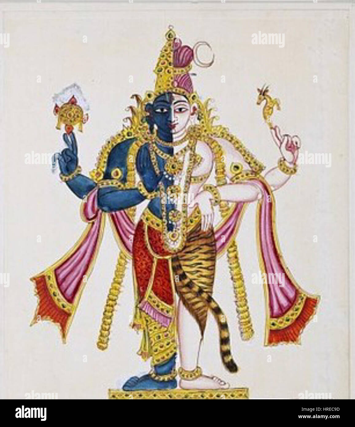 'Harihara' est une sculpture au Victoria and Albert Museum, représentant la forme combinée des divinités hindoues Vishnu et Shiva. La statue reflète la synthèse du symbolisme religieux dans les Indiens compris Banque D'Images