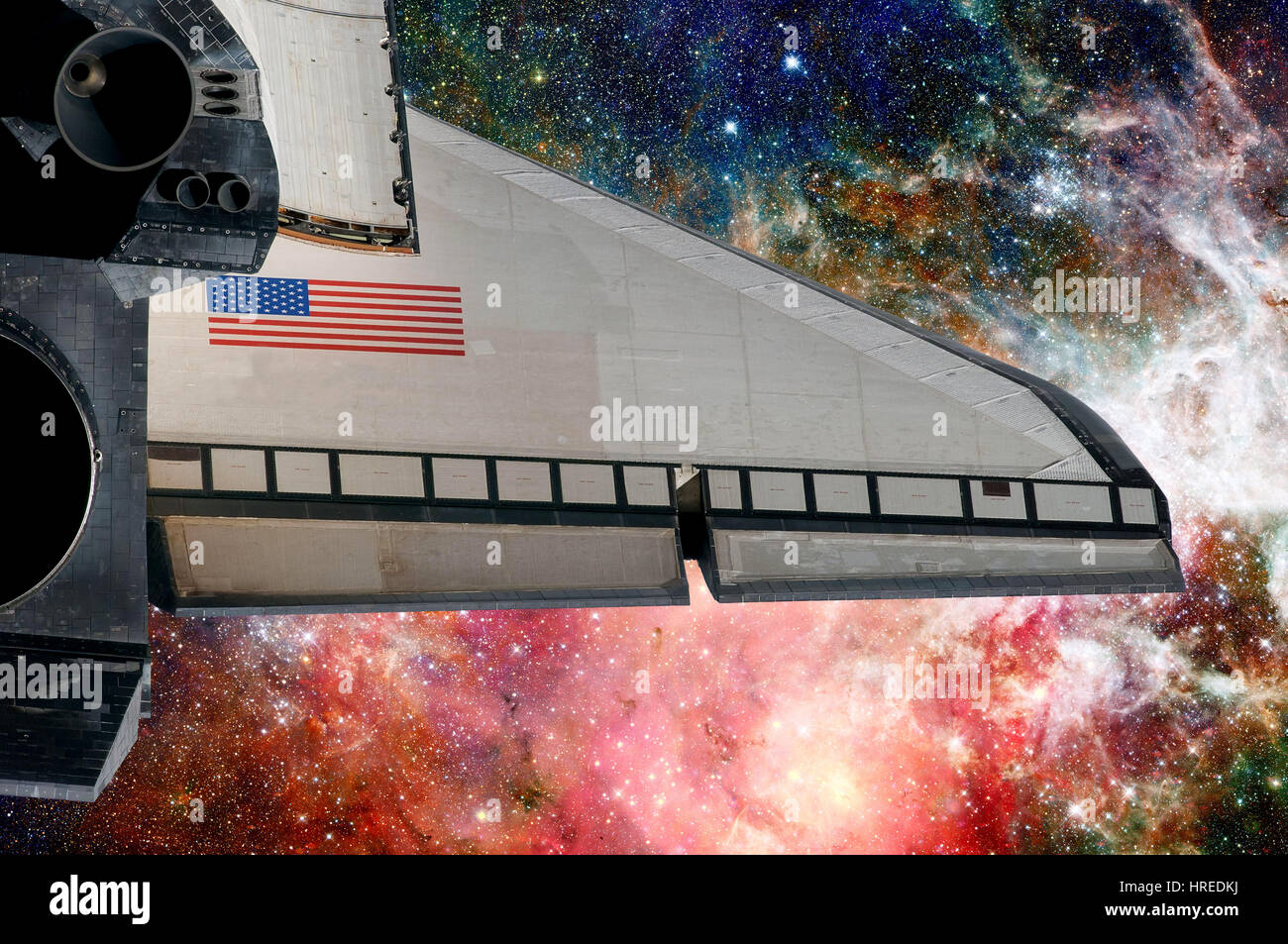 Décollage de la navette spatiale sur une mission. Éléments de cette image fournie par la NASA Banque D'Images