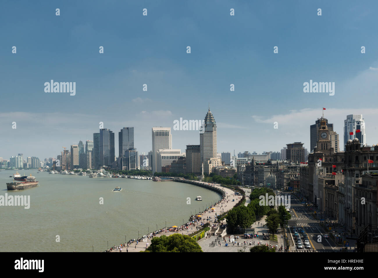 Cityscape of à Shanghai bund avec des bâtiments modernes à Shanghai, Chine. Banque D'Images