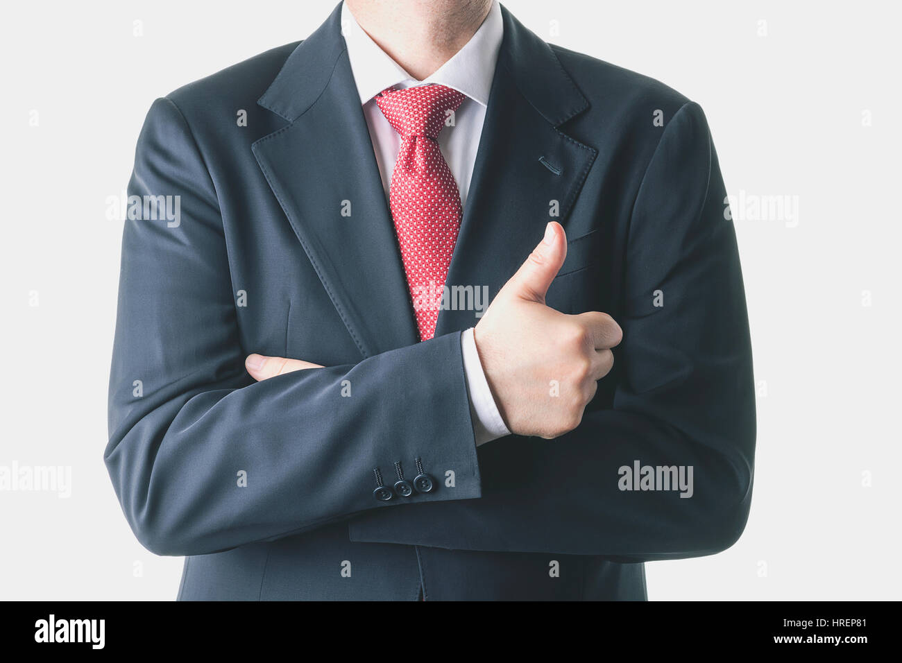 Businessman showing thumb up Banque D'Images